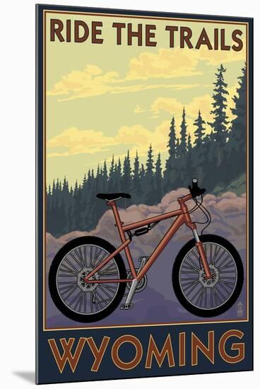 Wyoming - Ride the Trails-Lantern Press-Mounted Art Print