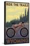 Wyoming - Ride the Trails-Lantern Press-Stretched Canvas