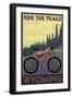 Wyoming - Ride the Trails-Lantern Press-Framed Art Print