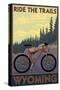 Wyoming - Ride the Trails-Lantern Press-Stretched Canvas