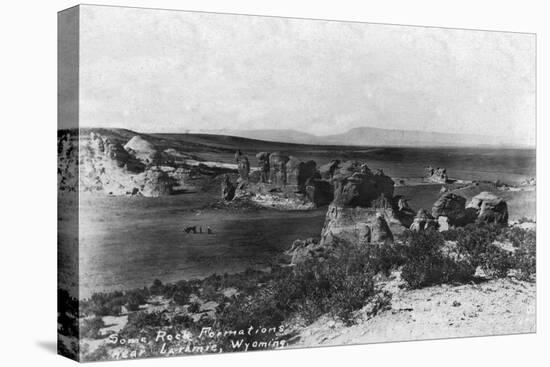 Wyoming - Rock Formations near Laramie-Lantern Press-Stretched Canvas