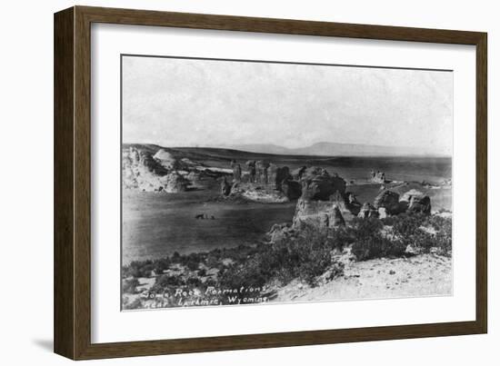 Wyoming - Rock Formations near Laramie-Lantern Press-Framed Art Print