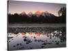 Wyoming, Rocky Mts, the Grand Tetons Reflecting in the Snake River-Christopher Talbot Frank-Stretched Canvas