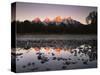 Wyoming, Rocky Mts, the Grand Tetons Reflecting in the Snake River-Christopher Talbot Frank-Stretched Canvas