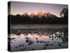 Wyoming, Rocky Mts, the Grand Tetons Reflecting in the Snake River-Christopher Talbot Frank-Stretched Canvas