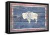 Wyoming State Flag - Barnwood Painting-Lantern Press-Framed Stretched Canvas