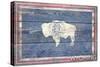 Wyoming State Flag - Barnwood Painting-Lantern Press-Stretched Canvas