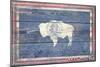 Wyoming State Flag - Barnwood Painting-Lantern Press-Mounted Art Print