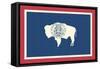 Wyoming State Flag-Lantern Press-Framed Stretched Canvas