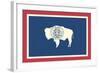 Wyoming State Flag-Lantern Press-Framed Art Print