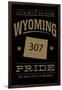 Wyoming State Pride - 307 - Gold on Black-Lantern Press-Framed Art Print