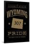 Wyoming State Pride - 307 - Gold on Black-Lantern Press-Framed Art Print