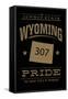 Wyoming State Pride - 307 - Gold on Black-Lantern Press-Framed Stretched Canvas