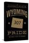 Wyoming State Pride - 307 - Gold on Black-Lantern Press-Stretched Canvas