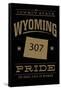 Wyoming State Pride - 307 - Gold on Black-Lantern Press-Framed Stretched Canvas