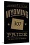 Wyoming State Pride - 307 - Gold on Black-Lantern Press-Stretched Canvas