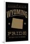 Wyoming State Pride - Gold on Black-Lantern Press-Framed Art Print