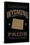 Wyoming State Pride - Gold on Black-Lantern Press-Framed Stretched Canvas