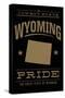 Wyoming State Pride - Gold on Black-Lantern Press-Stretched Canvas