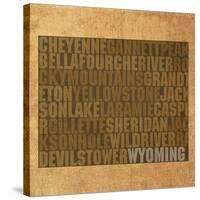 Wyoming State Words-David Bowman-Stretched Canvas