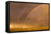 Wyoming, Sublette County, Double Rainbow in Stormy Sky-Elizabeth Boehm-Framed Stretched Canvas