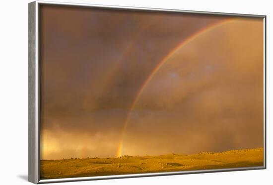 Wyoming, Sublette County, Double Rainbow in Stormy Sky-Elizabeth Boehm-Framed Photographic Print