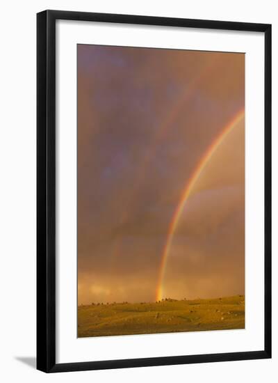 Wyoming, Sublette County, Double Rainbow in Stormy Sky-Elizabeth Boehm-Framed Photographic Print