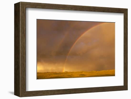 Wyoming, Sublette County, Double Rainbow in Stormy Sky-Elizabeth Boehm-Framed Photographic Print
