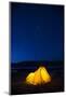 Wyoming, Sublette County. Soda Lake, a tent is lit up at Soda Lake.-Elizabeth Boehm-Mounted Photographic Print