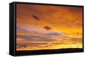 Wyoming, Sublette County, Sunset over Silhouetted Ridgeline-Elizabeth Boehm-Framed Stretched Canvas