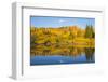 Wyoming, Sublette County. The Red Cliffs in the Wyoming Range mountains is reflected-Elizabeth Boehm-Framed Photographic Print