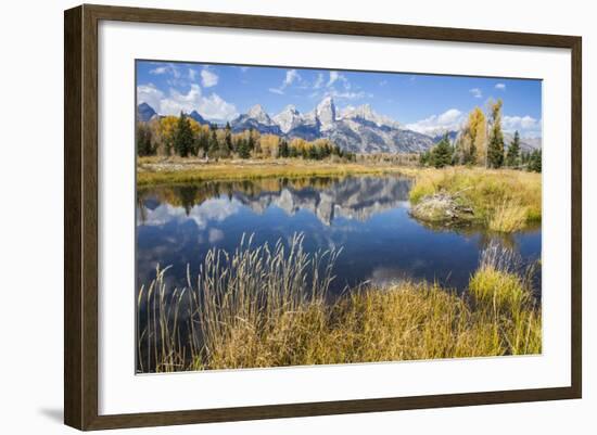 Wyoming, the Grand Teton Mountains are Reflected Along the Snake River at Schwabacher Landing-Elizabeth Boehm-Framed Photographic Print