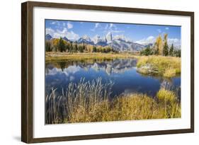 Wyoming, the Grand Teton Mountains are Reflected Along the Snake River at Schwabacher Landing-Elizabeth Boehm-Framed Photographic Print