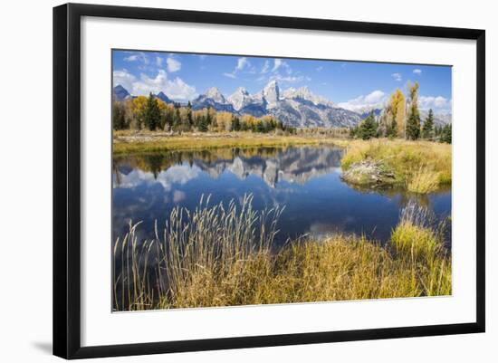 Wyoming, the Grand Teton Mountains are Reflected Along the Snake River at Schwabacher Landing-Elizabeth Boehm-Framed Photographic Print