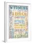 Wyoming - Typography-Lantern Press-Framed Art Print