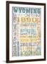 Wyoming - Typography-Lantern Press-Framed Art Print