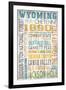 Wyoming - Typography-Lantern Press-Framed Art Print