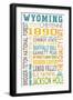 Wyoming - Typography-Lantern Press-Framed Premium Giclee Print