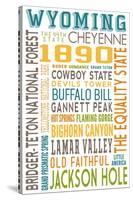 Wyoming - Typography-Lantern Press-Stretched Canvas