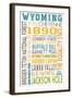 Wyoming - Typography-Lantern Press-Framed Art Print