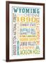 Wyoming - Typography-Lantern Press-Framed Art Print