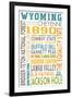 Wyoming - Typography-Lantern Press-Framed Art Print