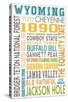 Wyoming - Typography-Lantern Press-Stretched Canvas