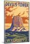 Wyoming, View Of Devil's Tower-null-Mounted Poster