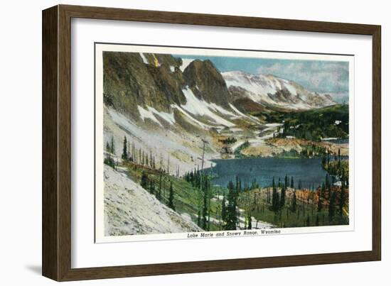 Wyoming, View of Lake Marie and Snowy Range-Lantern Press-Framed Art Print