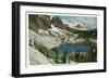 Wyoming, View of Lake Marie and Snowy Range-Lantern Press-Framed Art Print
