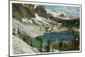 Wyoming, View of Lake Marie and Snowy Range-Lantern Press-Mounted Art Print