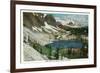 Wyoming, View of Lake Marie and Snowy Range-Lantern Press-Framed Premium Giclee Print