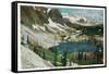 Wyoming, View of Lake Marie and Snowy Range-Lantern Press-Framed Stretched Canvas