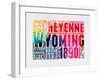 Wyoming Watercolor Word Cloud-NaxArt-Framed Art Print